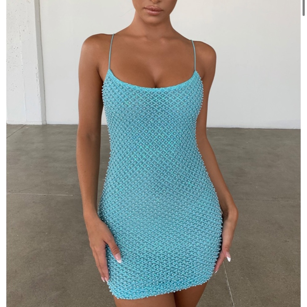 Oh Polly embellished baby blue dress